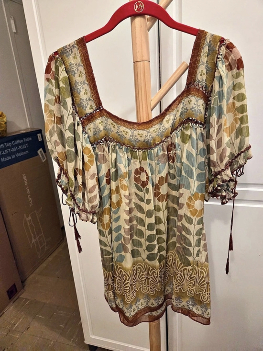 Lane Bryant Floral Sheer Blouse in Brown & Green 14/16